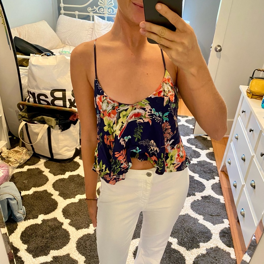 Floral Flowy Spaghetti Strap Blouse